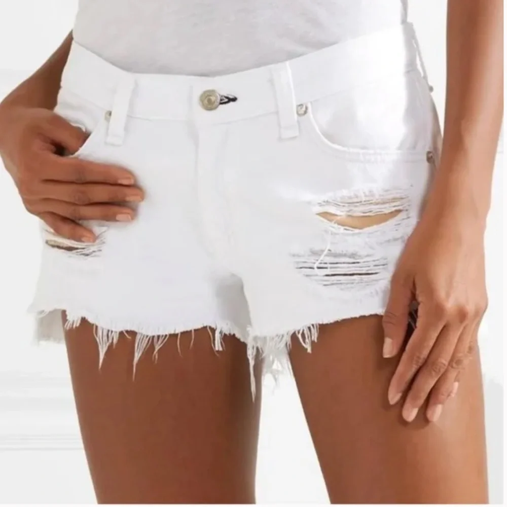 RAG & BONE White Marin Distressed Denim Jean Size 25 - Picture 6 of 7